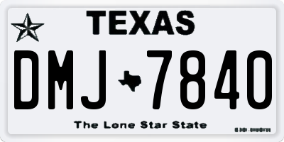 TX license plate DMJ7840