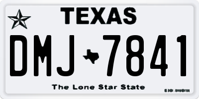 TX license plate DMJ7841