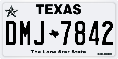 TX license plate DMJ7842