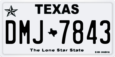 TX license plate DMJ7843