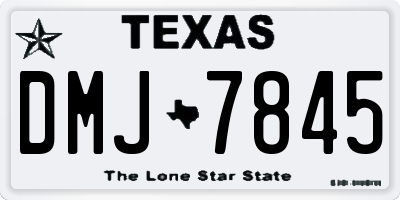 TX license plate DMJ7845