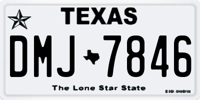 TX license plate DMJ7846