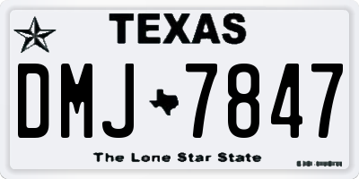 TX license plate DMJ7847