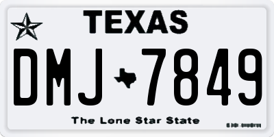 TX license plate DMJ7849
