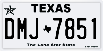 TX license plate DMJ7851
