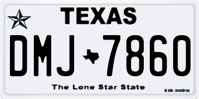 TX license plate DMJ7860