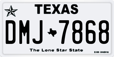 TX license plate DMJ7868
