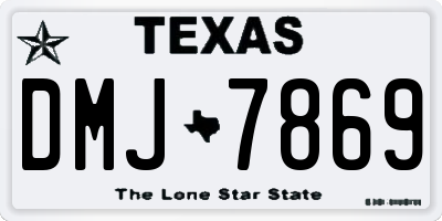 TX license plate DMJ7869