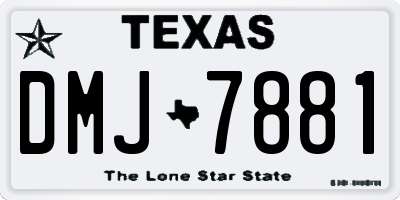 TX license plate DMJ7881