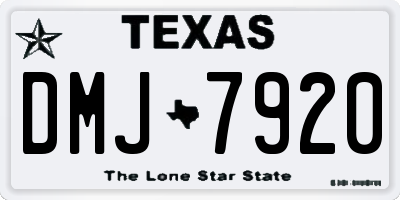 TX license plate DMJ7920