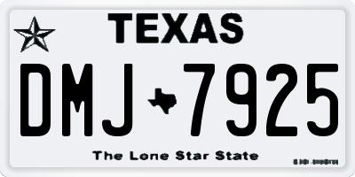 TX license plate DMJ7925