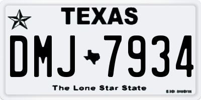 TX license plate DMJ7934