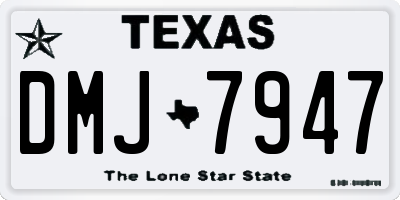 TX license plate DMJ7947