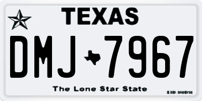 TX license plate DMJ7967