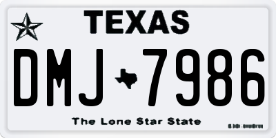 TX license plate DMJ7986