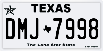 TX license plate DMJ7998