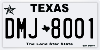 TX license plate DMJ8001