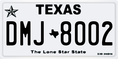 TX license plate DMJ8002