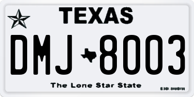 TX license plate DMJ8003