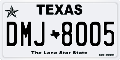 TX license plate DMJ8005