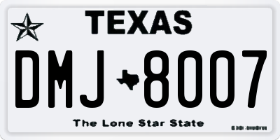 TX license plate DMJ8007