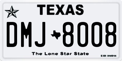 TX license plate DMJ8008