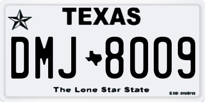 TX license plate DMJ8009