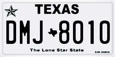 TX license plate DMJ8010