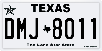 TX license plate DMJ8011