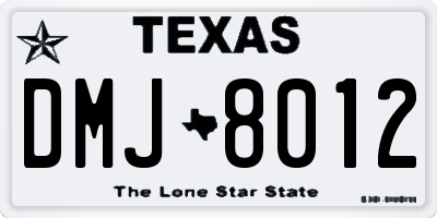 TX license plate DMJ8012