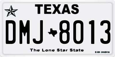 TX license plate DMJ8013