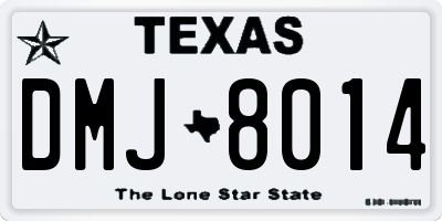 TX license plate DMJ8014