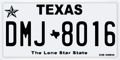 TX license plate DMJ8016