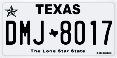 TX license plate DMJ8017