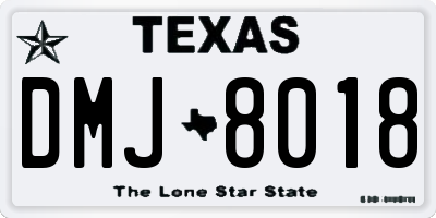 TX license plate DMJ8018