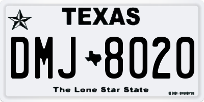 TX license plate DMJ8020