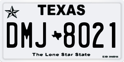 TX license plate DMJ8021