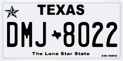 TX license plate DMJ8022