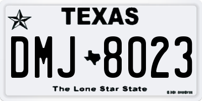 TX license plate DMJ8023