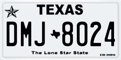 TX license plate DMJ8024