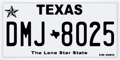 TX license plate DMJ8025