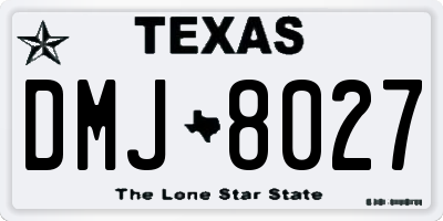 TX license plate DMJ8027