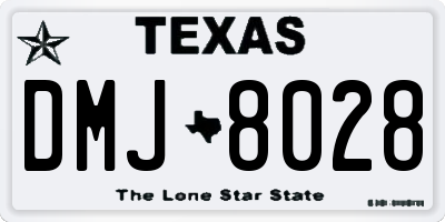 TX license plate DMJ8028