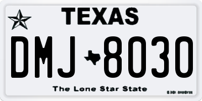 TX license plate DMJ8030