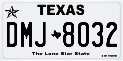 TX license plate DMJ8032