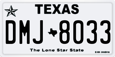 TX license plate DMJ8033