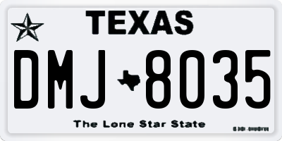 TX license plate DMJ8035