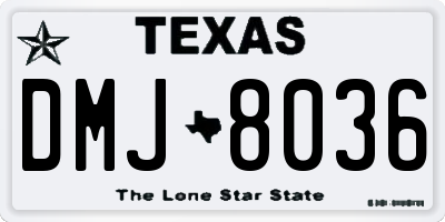 TX license plate DMJ8036