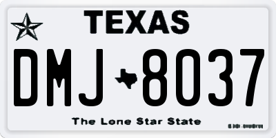 TX license plate DMJ8037