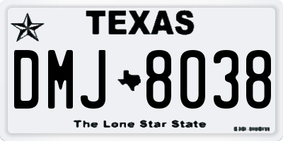 TX license plate DMJ8038